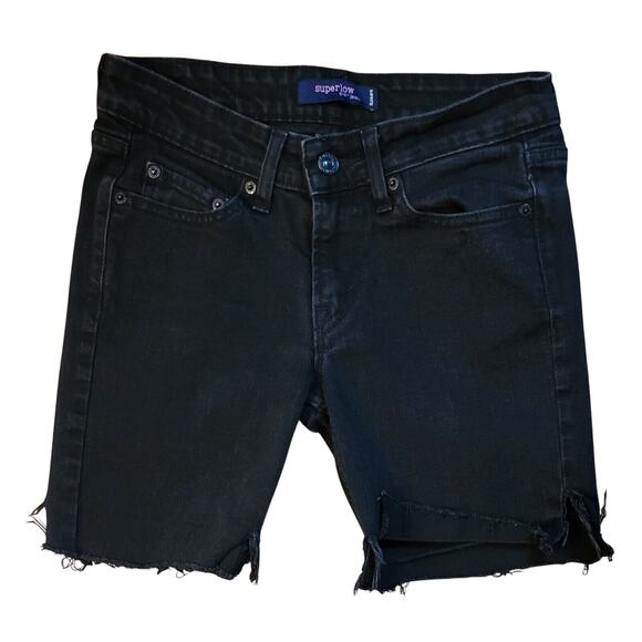 Levi's Women Juniors Size 3 Black Jean Shorts 518 Super Low Cut Off - Picture 1 of 16